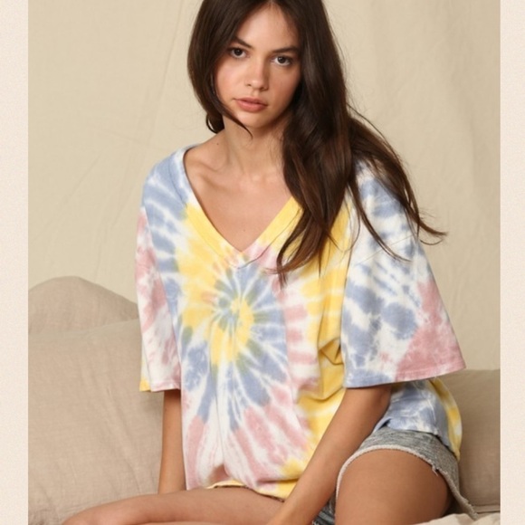 Swirls of Beauty French Terry Tie Dye Top - Picture 1 of 9